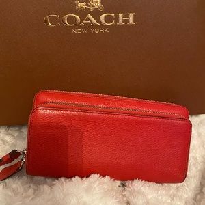 Red Coach womens wallet or wristlet. Like new.